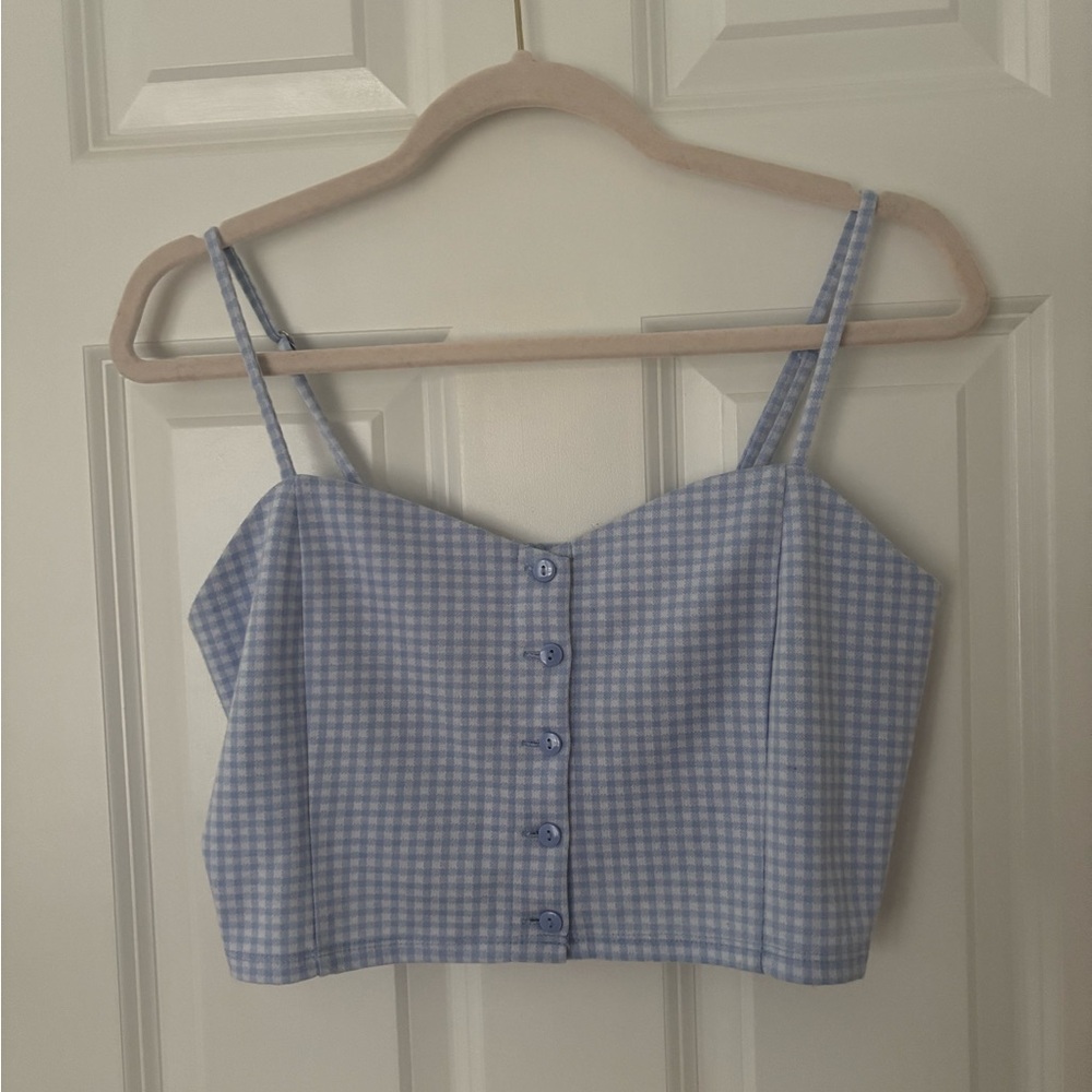 Forever 21 Blue Gingham Women's Top